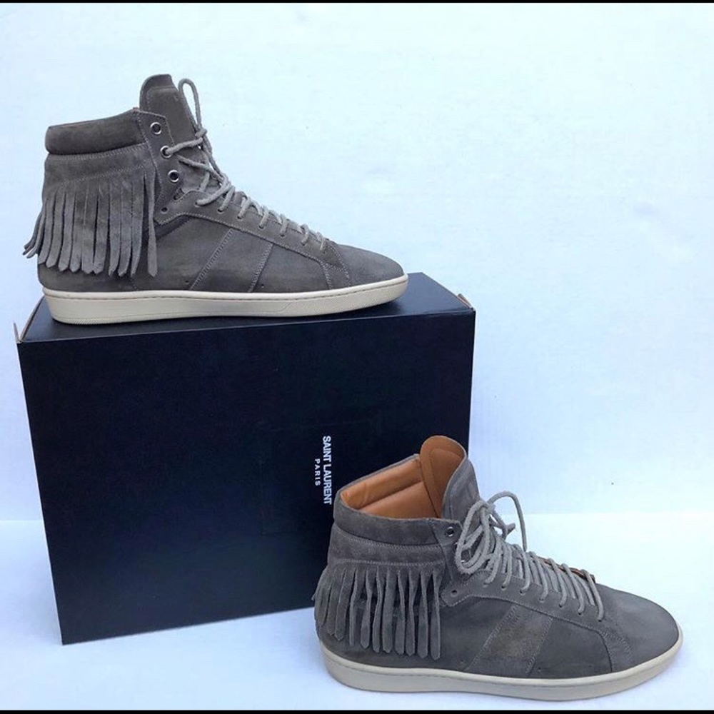 Saint Laurent Men’s Graphite Suede Fringe SL/16H